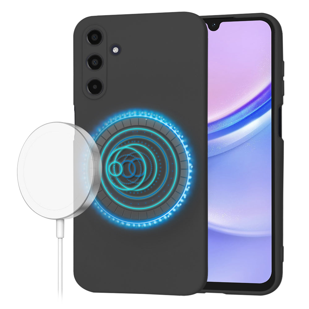 Coque MagSafe pour Samsung Galaxy A15 A155, Techsuit, SoftFlex, Noire