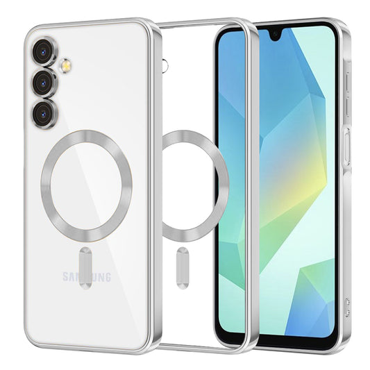 Coque MagSafe pour Samsung Galaxy A16 5G A166 / A16 4G A165, Techsuit, Luxury Crystal, Argentée