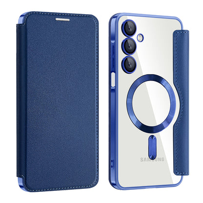 Coque MagSafe pour Samsung Galaxy A16 5G A166 / A16 4G A165, Techsuit, SmartMag Book, Bleue