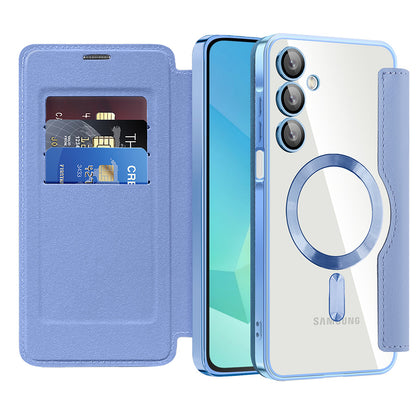 Coque MagSafe pour Samsung Galaxy A16 5G A166 / A16 4G A165, Techsuit, SmartMag Book, Bleu