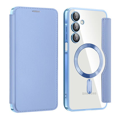 Coque MagSafe pour Samsung Galaxy A16 5G A166 / A16 4G A165, Techsuit, SmartMag Book, Bleu