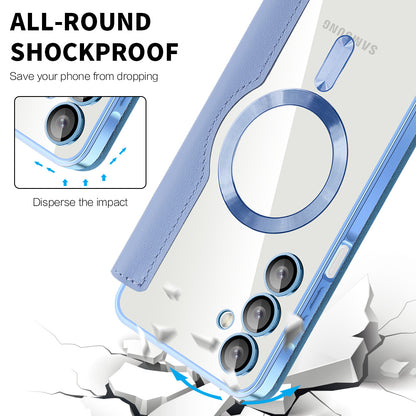 Coque MagSafe pour Samsung Galaxy A16 5G A166 / A16 4G A165, Techsuit, SmartMag Book, Bleu