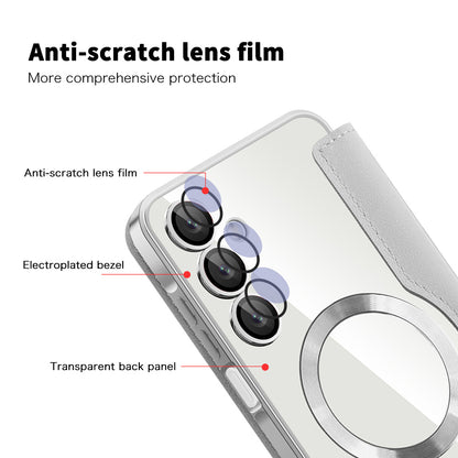 Coque MagSafe pour Samsung Galaxy A16 5G A166 / A16 4G A165, Techsuit, SmartMag Book, Gris