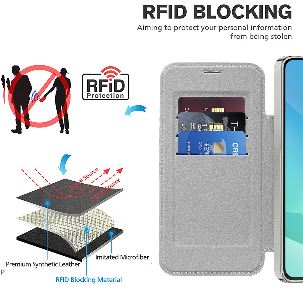 Coque MagSafe pour Samsung Galaxy A16 5G A166 / A16 4G A165, Techsuit, SmartMag Book, Gris