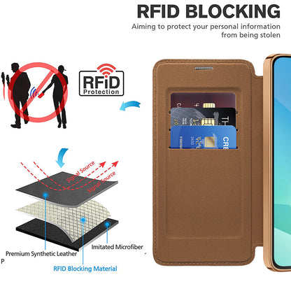 Coque MagSafe pour Samsung Galaxy A16 5G A166 / A16 4G A165, Techsuit, SmartMag Book, Marron