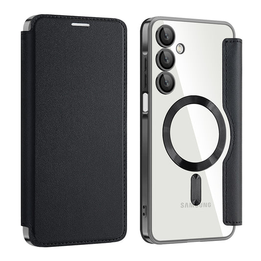 Coque MagSafe pour Samsung Galaxy A16 5G A166 / A16 4G A165, Techsuit, SmartMag Book, Noire