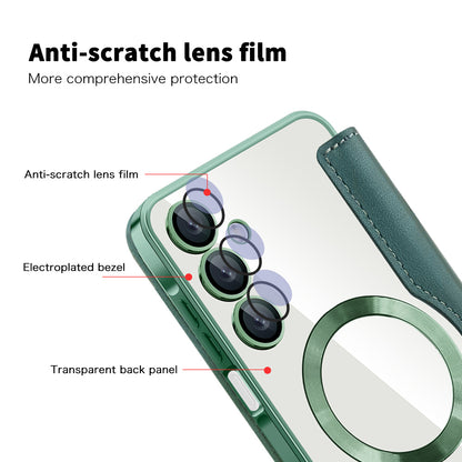 Coque MagSafe pour Samsung Galaxy A16 5G A166 / A16 4G A165, Techsuit, SmartMag Book, Vert