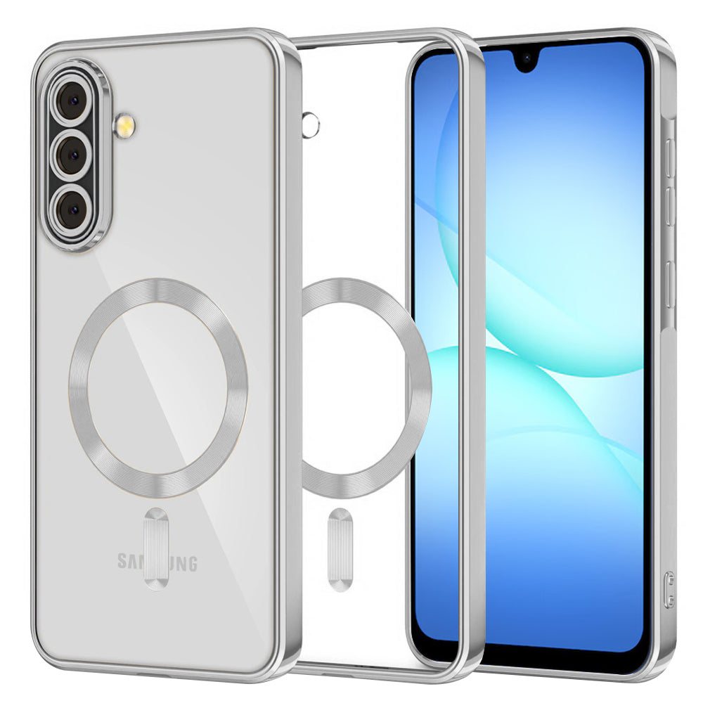 Coque MagSafe pour Samsung Galaxy A17 4G / A17 5G, Techsuit, Luxury Crystal, Argentée