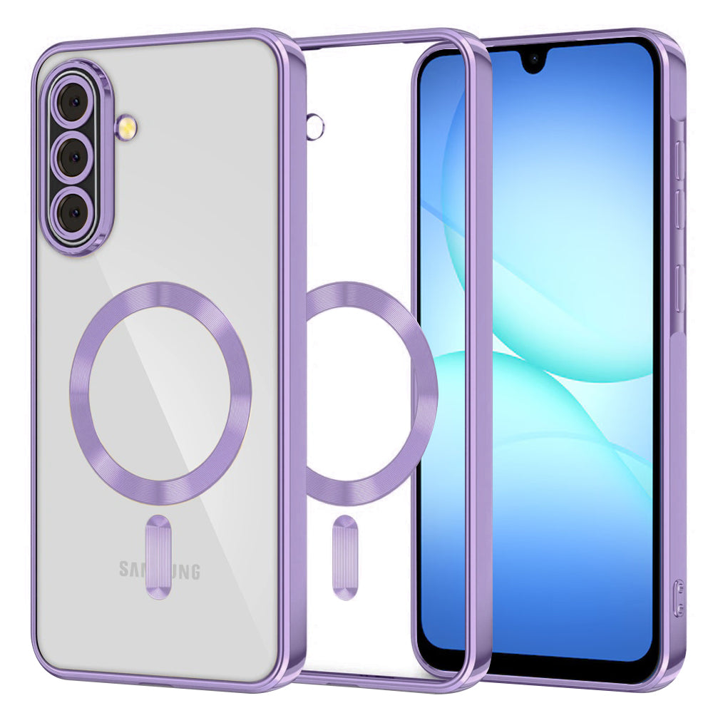 Coque MagSafe pour Samsung Galaxy A17 4G / A17 5G, Techsuit, Luxury Crystal, Violet Clair