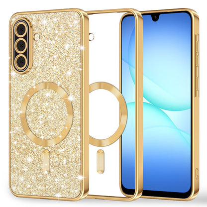 Coque MagSafe pour Samsung Galaxy A17 4G / A17 5G, Techsuit, Luxury Glitter, Dorée