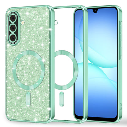 Coque MagSafe pour Samsung Galaxy A17 4G / A17 5G, Techsuit, Luxury Glitter, Vert Clair