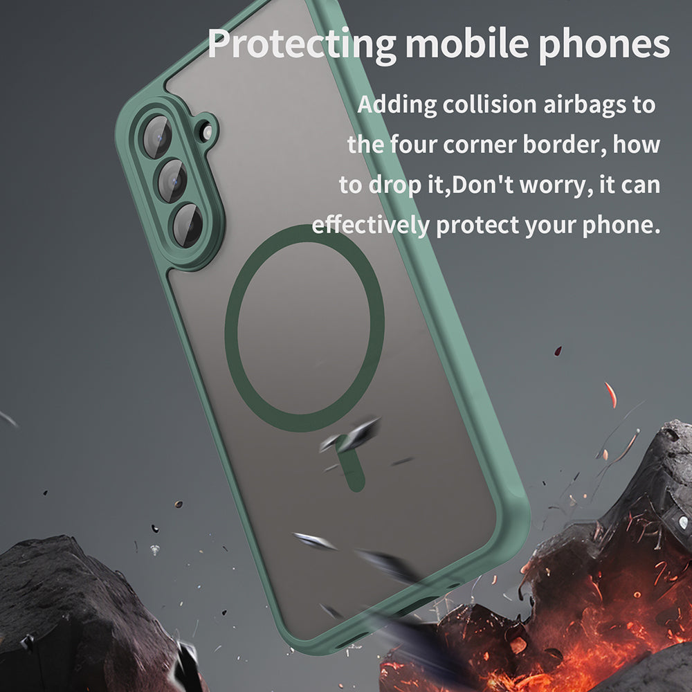 Coque MagSafe pour Samsung Galaxy A17 5G, Techsuit, HaloFrost II, Vert