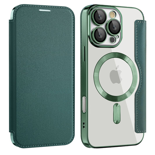 Coque MagSafe pour Samsung Galaxy A17 5G, Techsuit, SmartMag Book, Vert