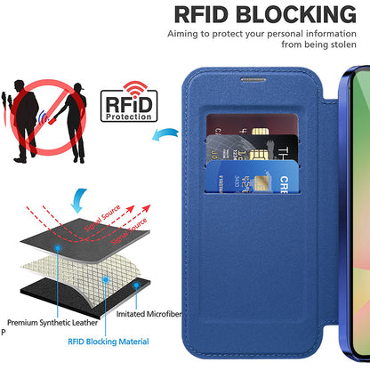 Coque MagSafe pour Samsung Galaxy A26 A266, Techsuit, SmartMag Book, Bleue