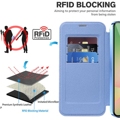 Coque MagSafe pour Samsung Galaxy A26 A266, Techsuit, SmartMag Book, Bleu
