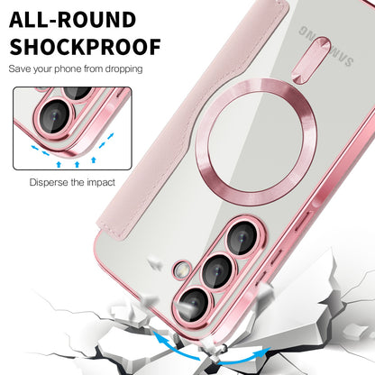Coque MagSafe pour Samsung Galaxy A26 A266, Techsuit, SmartMag Book, Rose