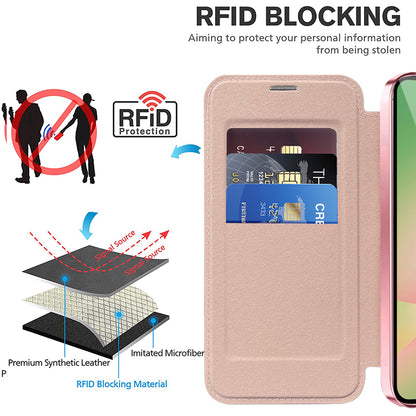 Coque MagSafe pour Samsung Galaxy A26 A266, Techsuit, SmartMag Book, Rose