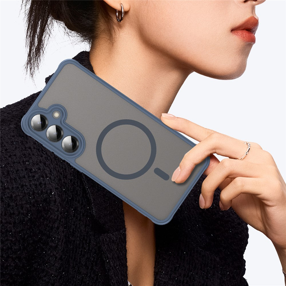Coque MagSafe pour Samsung Galaxy A27 5G, Techsuit, HaloFrost II, Bleu marine