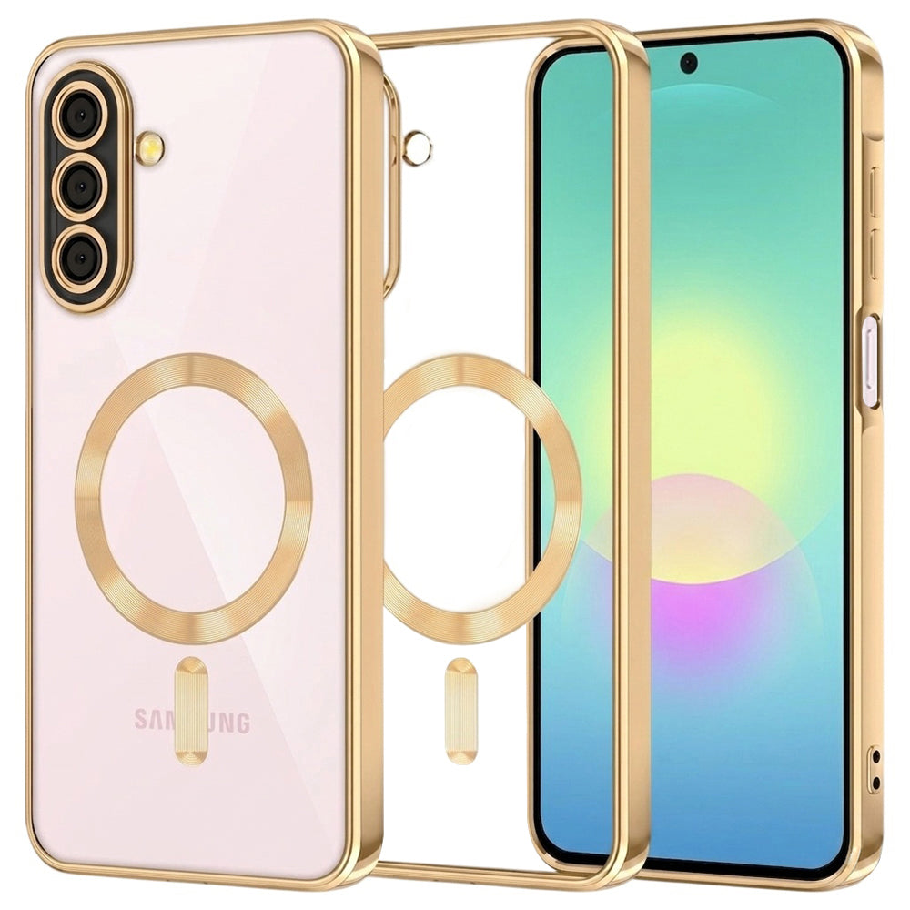 Coque MagSafe pour Samsung Galaxy A27 5G, Techsuit, Luxury Crystal, Dorée