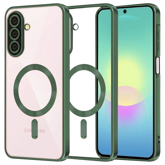Coque MagSafe pour Samsung Galaxy A27 5G, Techsuit, Luxury Crystal, Vert Foncé