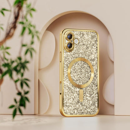 Coque MagSafe pour Samsung Galaxy A27 5G, Techsuit, Luxury Glitter, Dorée
