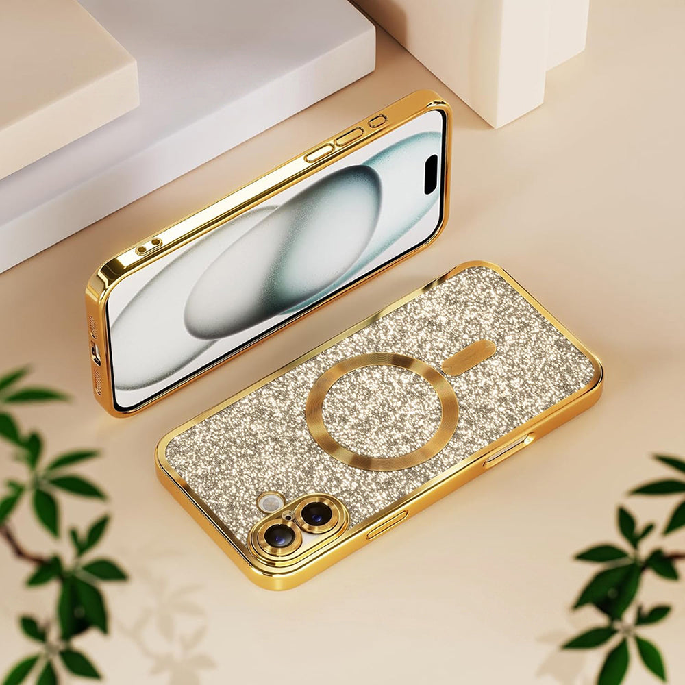 Coque MagSafe pour Samsung Galaxy A27 5G, Techsuit, Luxury Glitter, Noire