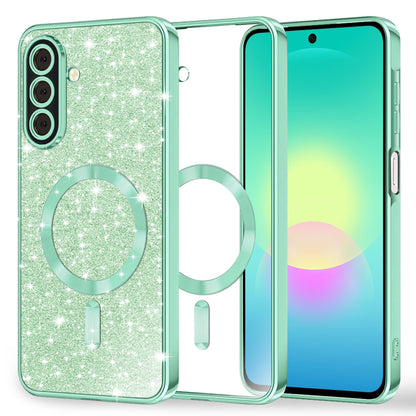 Coque MagSafe pour Samsung Galaxy A27 5G, Techsuit, Luxury Glitter, Vert Clair