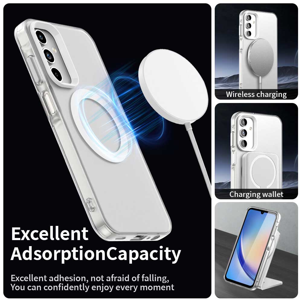 Coque MagSafe pour Samsung Galaxy A35 5G A356, Techsuit, CandyCase, Blanche