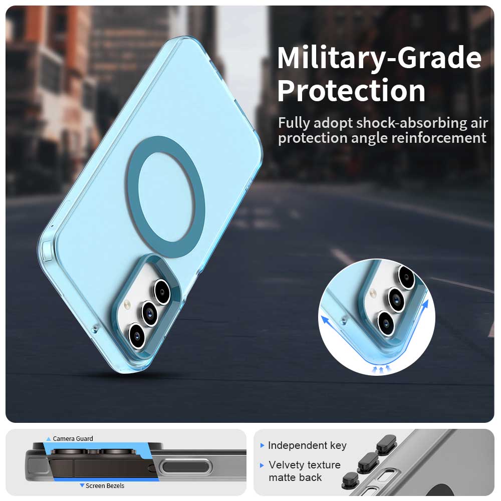 Coque MagSafe pour Samsung Galaxy A35 5G A356, Techsuit, CandyCase, Bleue