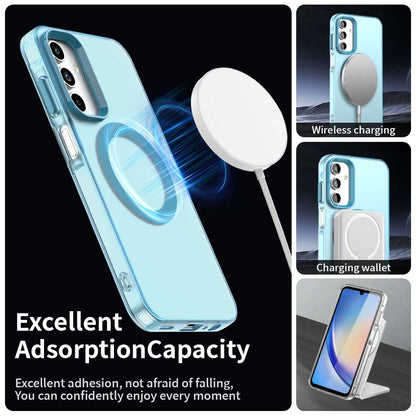 Coque MagSafe pour Samsung Galaxy A35 5G A356, Techsuit, CandyCase, Bleue
