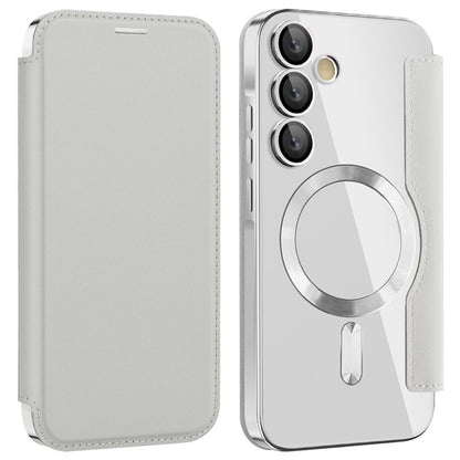 Coque MagSafe pour Samsung Galaxy A35 5G A356, Techsuit, SmartMag Book, Gris