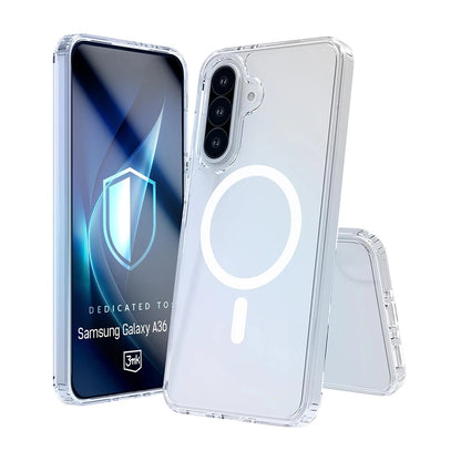 Coque MagSafe pour Samsung Galaxy A36 A366, 3MK, Armor MagCase, Transparente