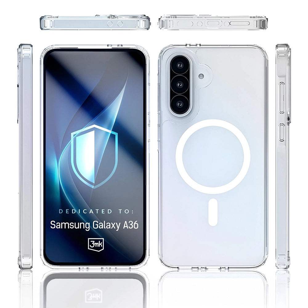 Coque MagSafe pour Samsung Galaxy A36 A366, 3MK, Armor MagCase, Transparente