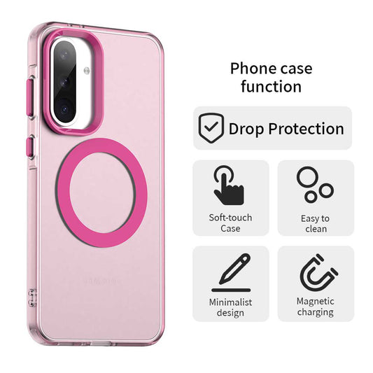 Coque MagSafe pour Samsung Galaxy A36 A366, Techsuit, CandyCase, Rose
