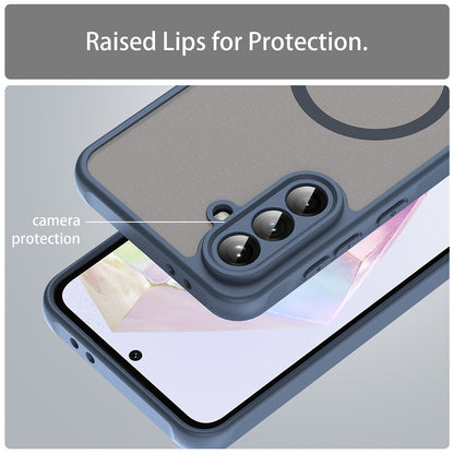Coque MagSafe pour Samsung Galaxy A36 A366, Techsuit, HaloFrost II, Bleu marine