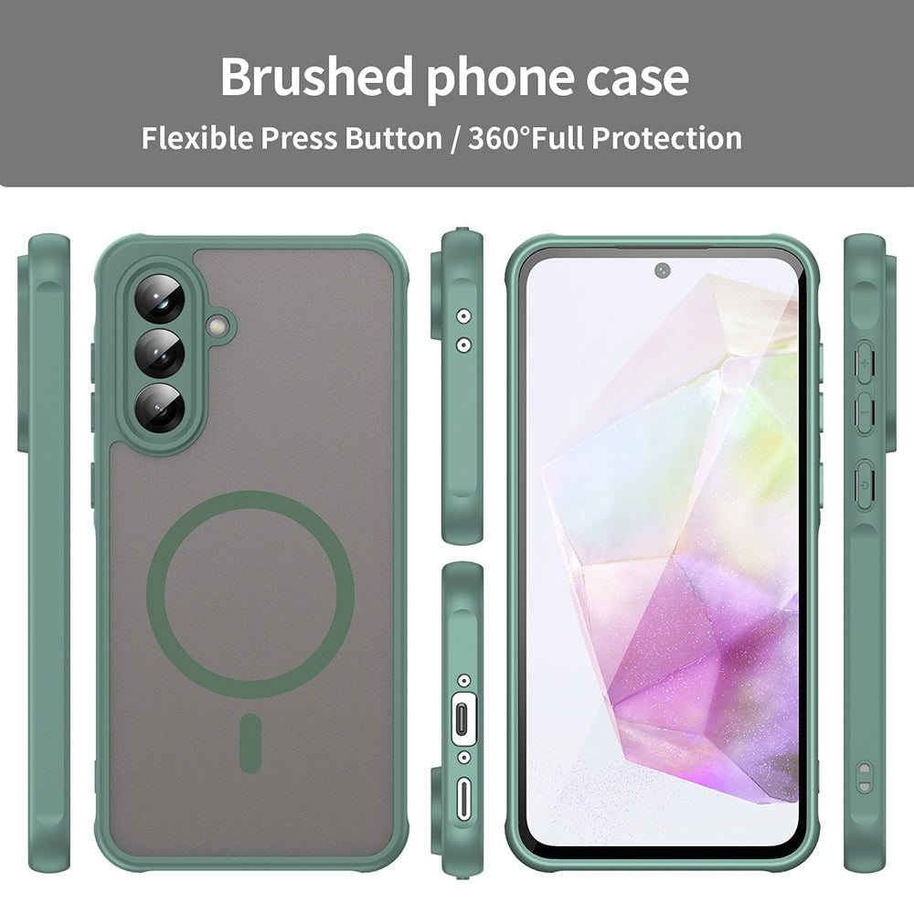 Coque MagSafe pour Samsung Galaxy A36 A366, Techsuit, HaloFrost II, Vert