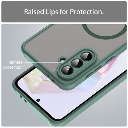 Coque MagSafe pour Samsung Galaxy A36 A366, Techsuit, HaloFrost II, Vert