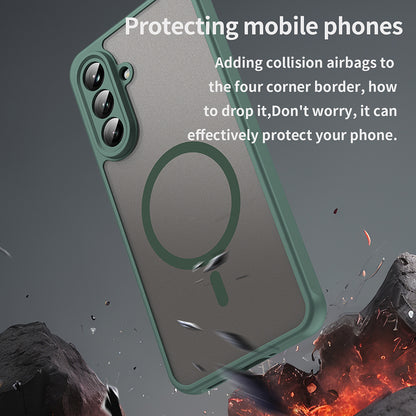Coque MagSafe pour Samsung Galaxy A36 A366, Techsuit, HaloFrost II, Vert