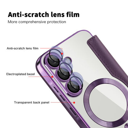 Coque MagSafe pour Samsung Galaxy A36 A366, Techsuit, SmartMag Book, Violet