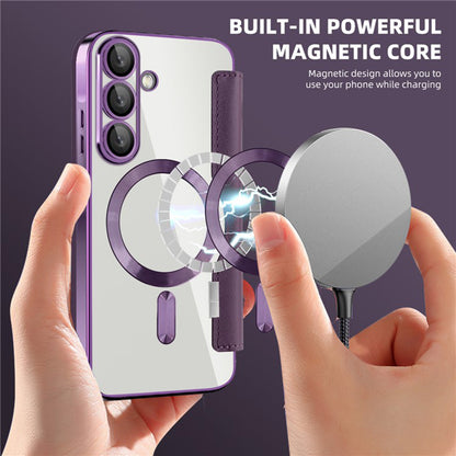 Coque MagSafe pour Samsung Galaxy A36 A366, Techsuit, SmartMag Book, Violet