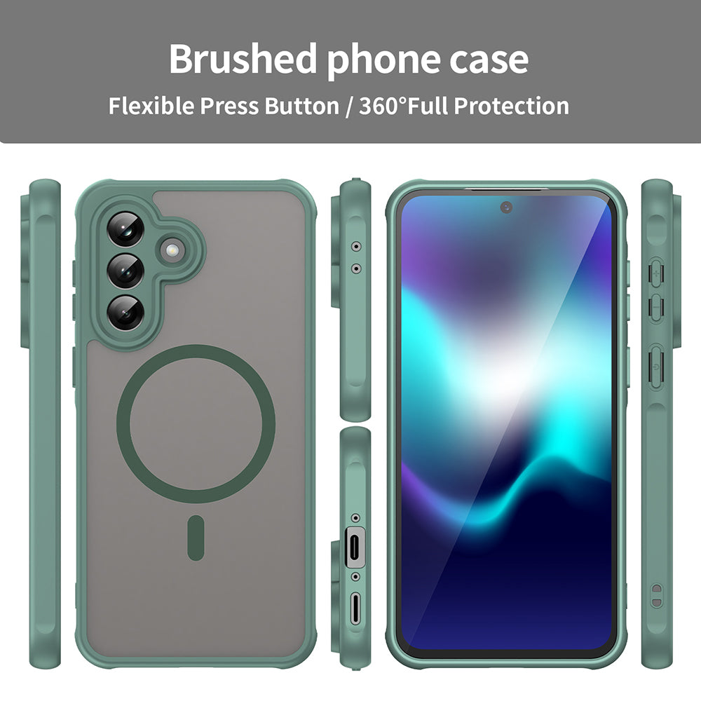 Coque MagSafe pour Samsung Galaxy A37 5G, Techsuit, HaloFrost II, Vert