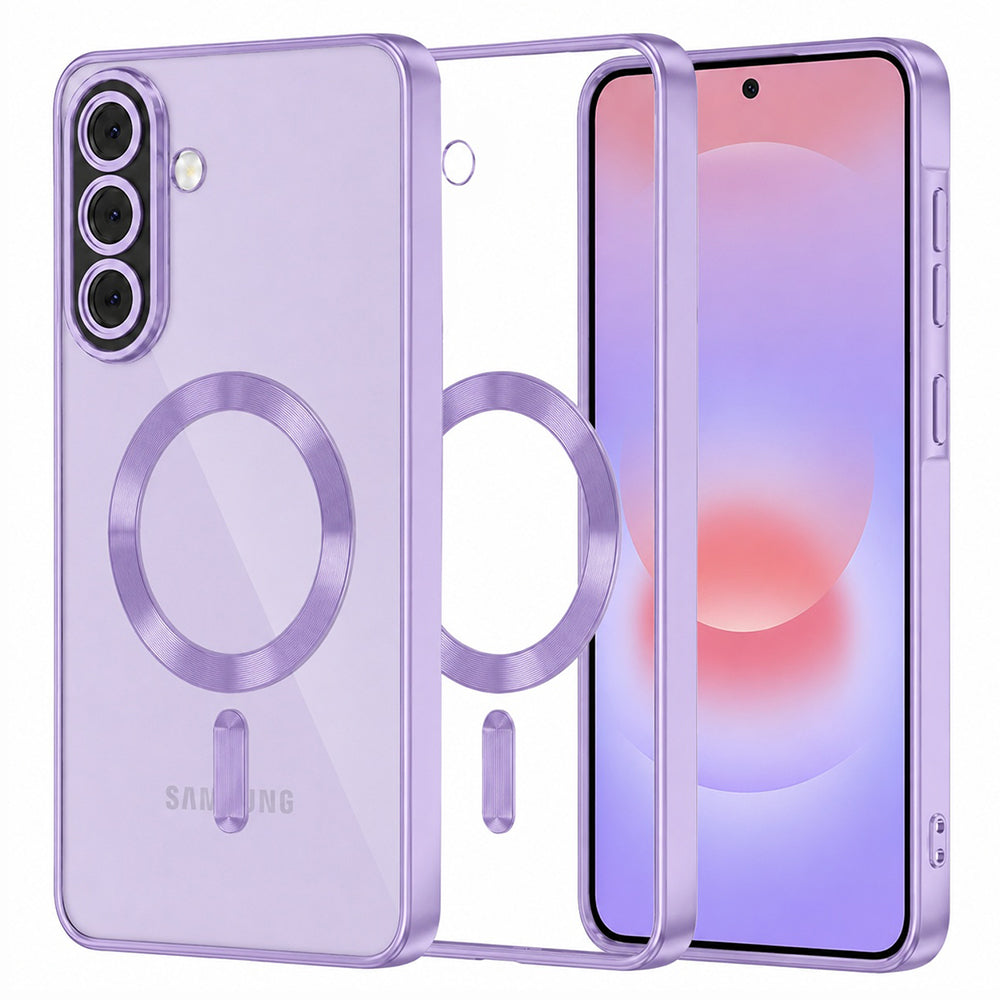 Coque MagSafe pour Samsung Galaxy A37 5G, Techsuit, Luxury Crystal, Violet Clair