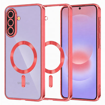 Coque MagSafe pour Samsung Galaxy A37 5G, Techsuit, Luxury Crystal, Rouge