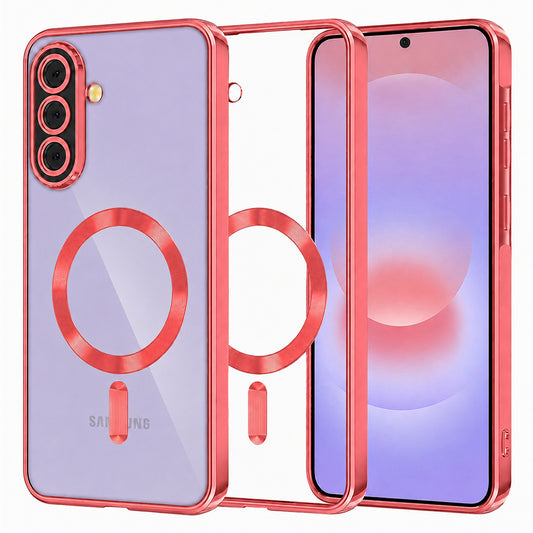Coque MagSafe pour Samsung Galaxy A37 5G, Techsuit, Luxury Crystal, Rouge