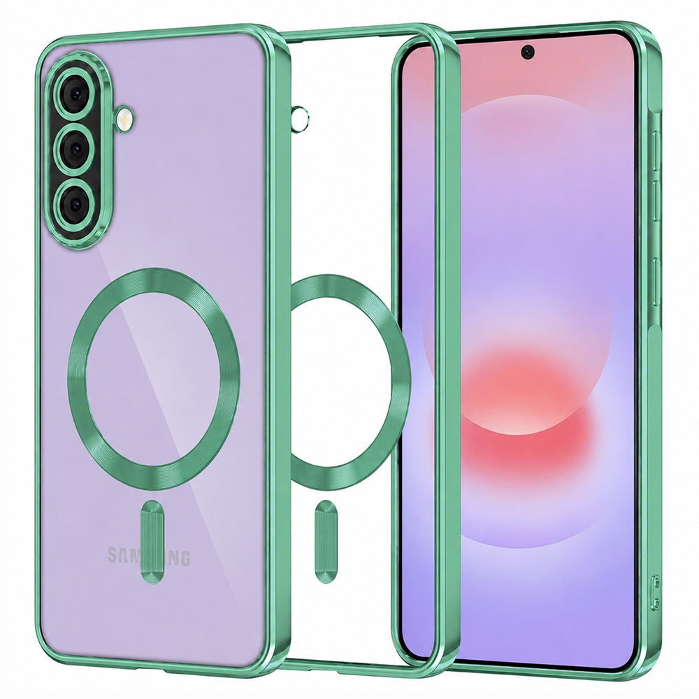 Coque MagSafe pour Samsung Galaxy A37 5G, Techsuit, Luxury Crystal, Vert Clair