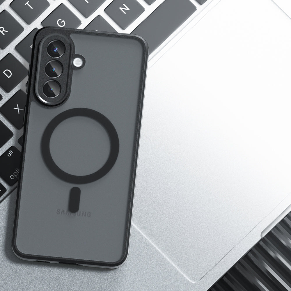 Étui MagSafe pour Samsung Galaxy A37 5G, Techsuit, PureFrost, Noir Satiné