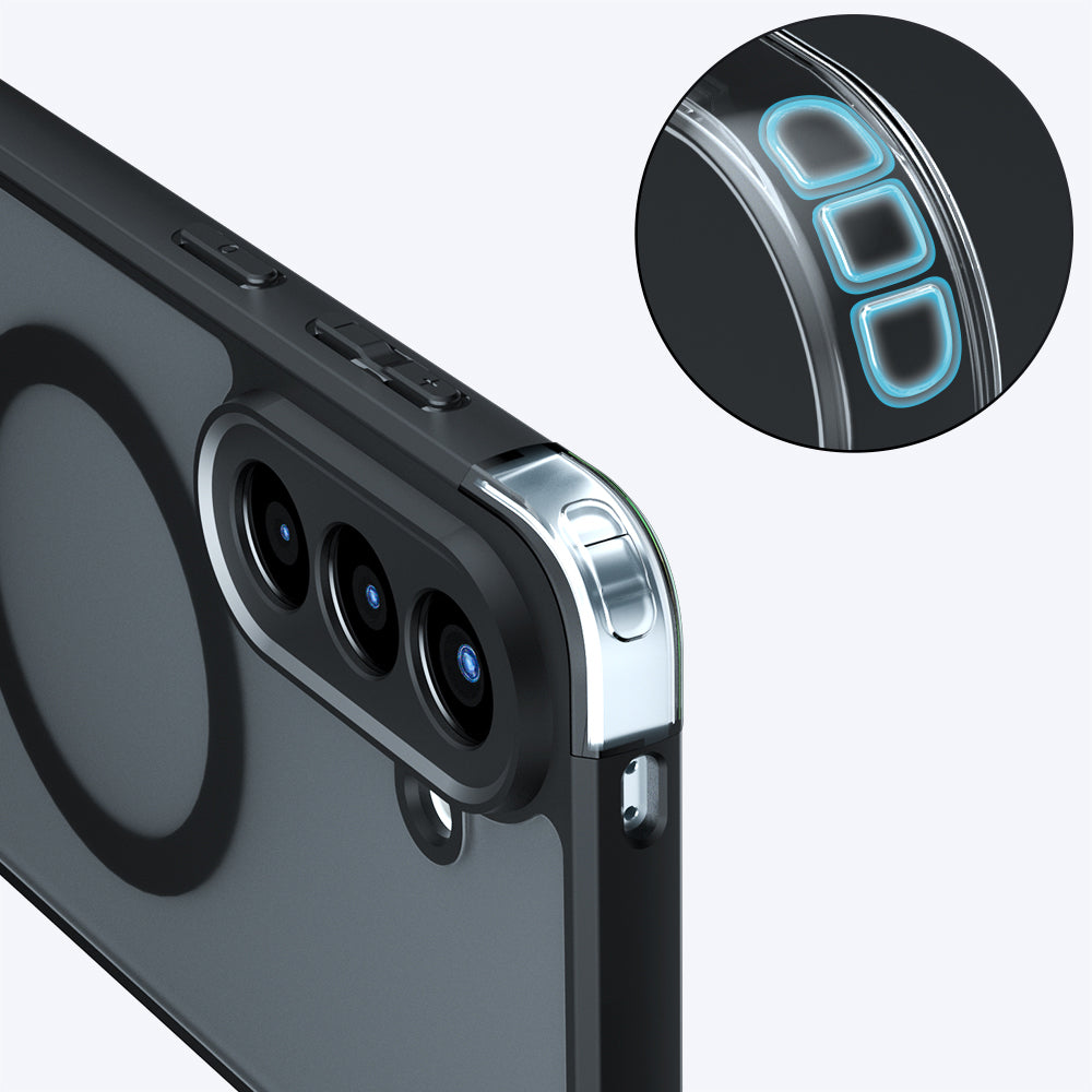 Étui MagSafe pour Samsung Galaxy A37 5G, Techsuit, PureFrost, Noir Satiné