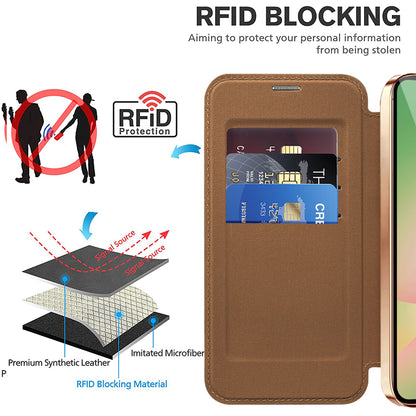 MagSafe Case for Samsung Galaxy A37 5G, Techsuit, SmartMag Book, Brown