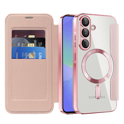 Étui MagSafe pour Samsung Galaxy A37 5G, Techsuit, SmartMag Book, Rose