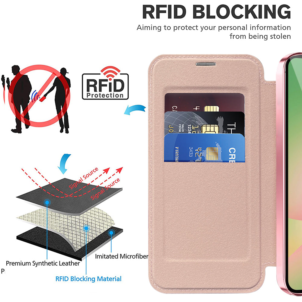 Étui MagSafe pour Samsung Galaxy A37 5G, Techsuit, SmartMag Book, Rose